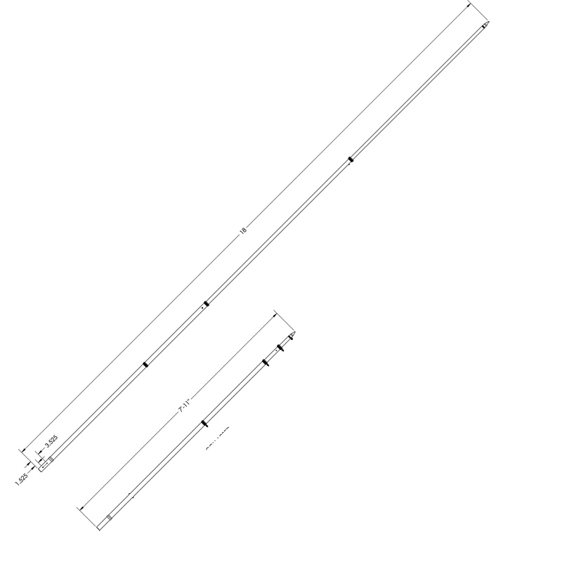 TACO 18 Deluxe Outrigger Poles w/Rollers - Silver/Black [OT-0318HD-BKA]