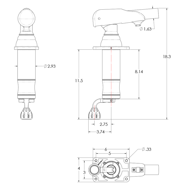 TACO Grand Slam 300XL Outrigger Mount f/1-1/2" Outrigger [GS-300XL]