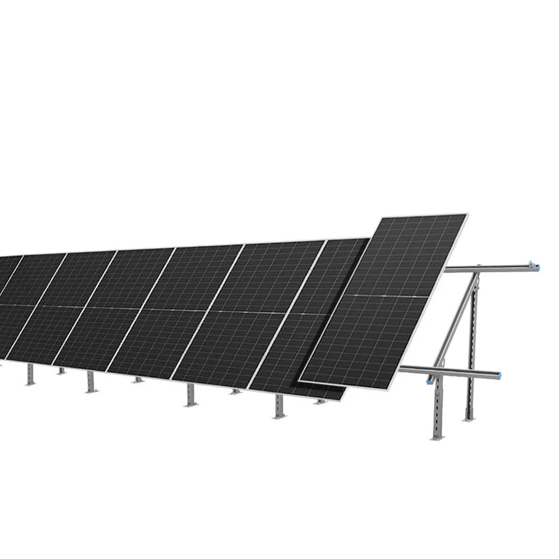 SunGold Power Modular & Expandable Ground Mount Brackets for 2× 400W–590W Solar Panels | Heavy-Duty Adjustable
