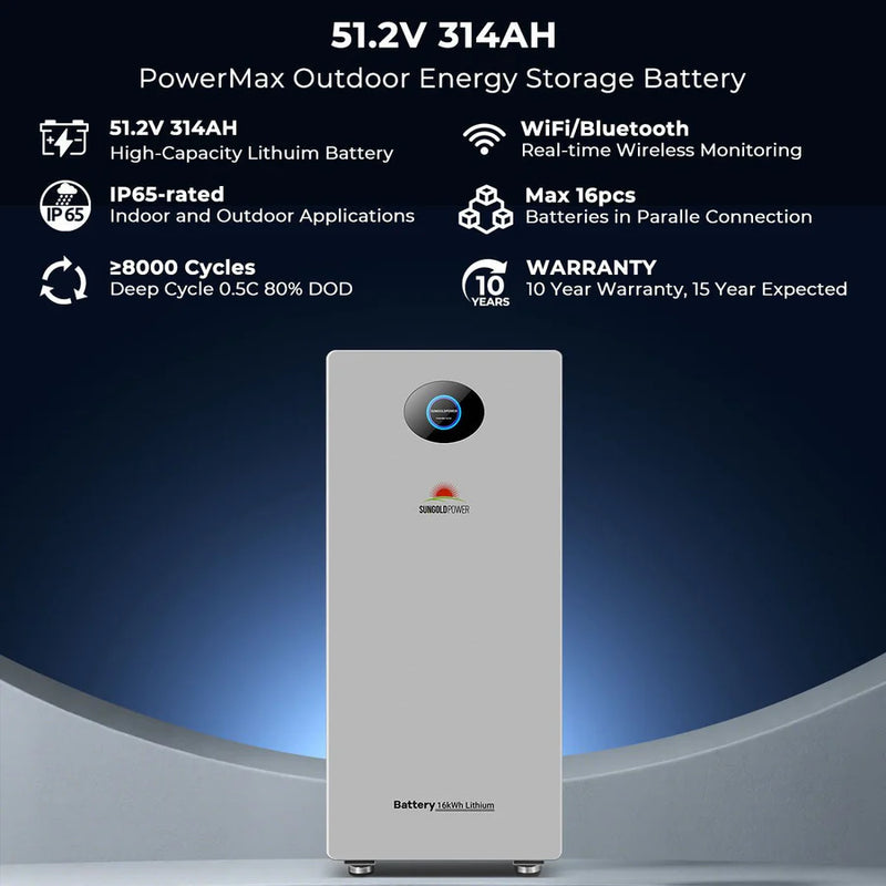 SunGold Power PowerMax 51.2V 314AH Outdoor Energy Storage Battery
