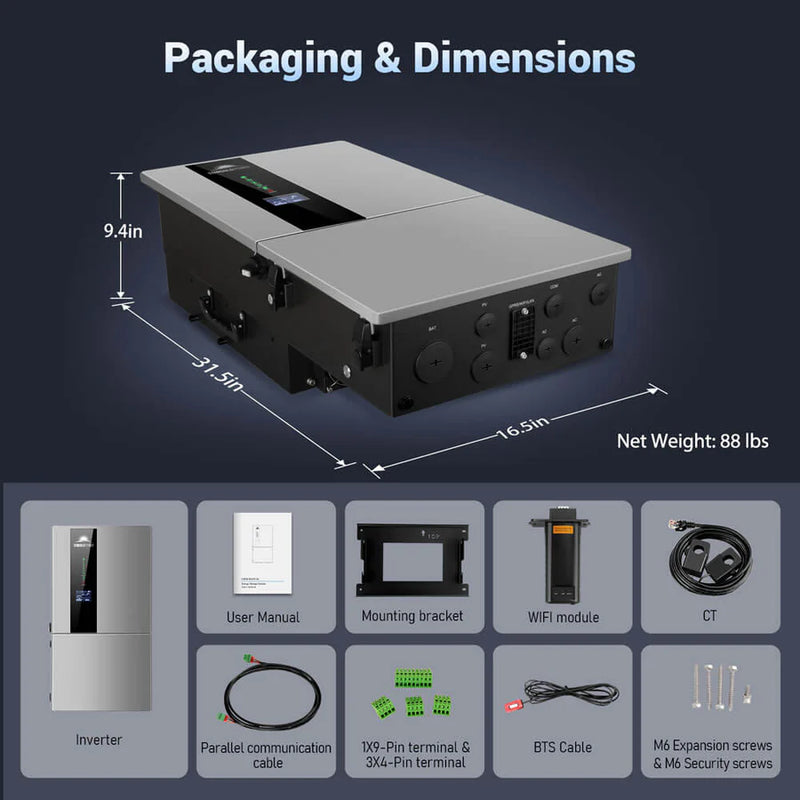 SunGold Power 7.6KW 48V Split Phase Hybrid Inverter