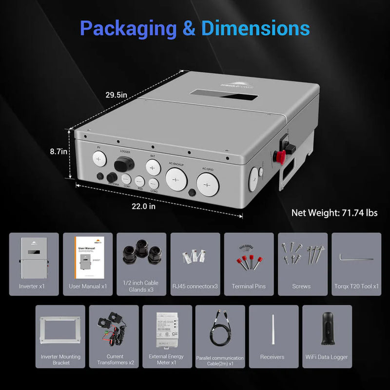 SunGold Power 11.4KW High Voltage Split Phase Hybrid Inverter