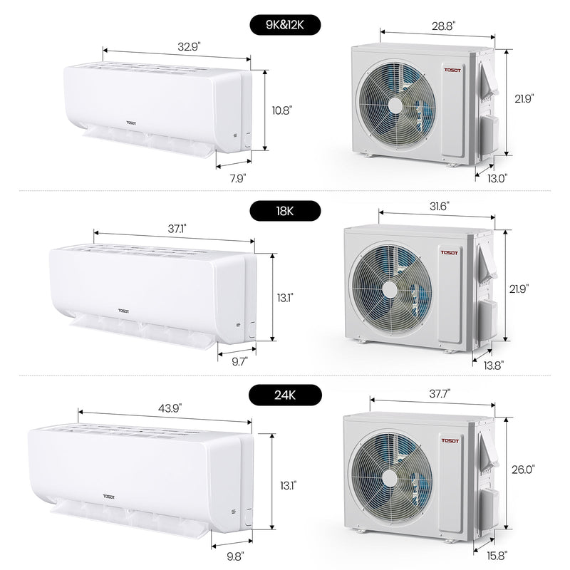 TOSOT Direct 12,000 BTU Mini-Split Heat Pump Air Conditioner-230V