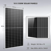 10 x 550W Solar Panels