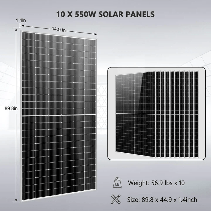 10 x 550W Solar Panels