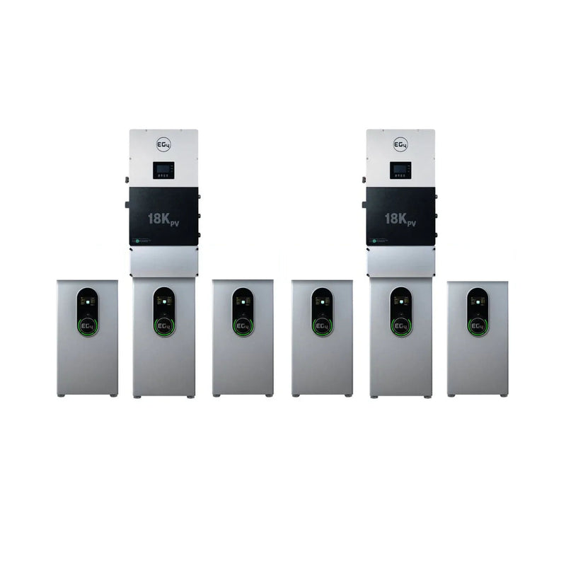 EG4 Hybrid Power Kit | 24kW 120/240V Output 48VDC - 85.8kWh System Bundle | 2 x EG4 18kPV Hybrid Inverter + 6 x EG4 Wallmount Indoor Battery