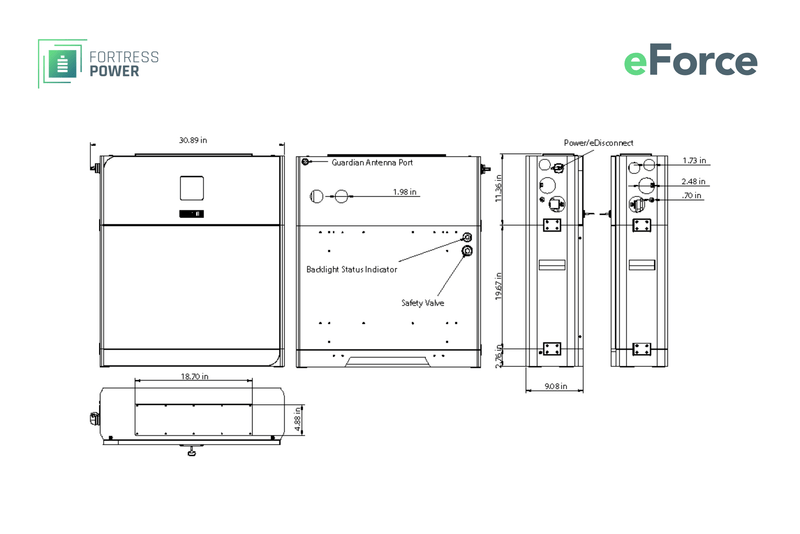Fortress Power eForce 19.2kWh Stackable Lithium Iron Phosphate Battery (400Ah)