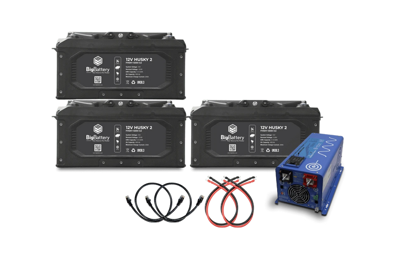 BigBattery 12V 3X HUSKY 2 Power Kit with AIMS (2000W | 15.36kWh)