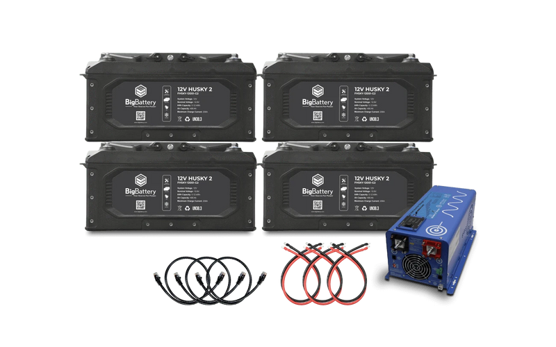 BigBattery 12V 4X HUSKY 2 Power Kit with AIMS (2000W | 20.48kWh)