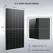 12 x 550W Solar Panels