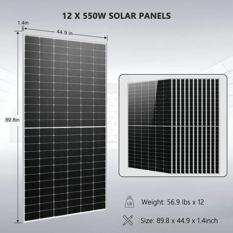 12 x 550W Solar Panels
