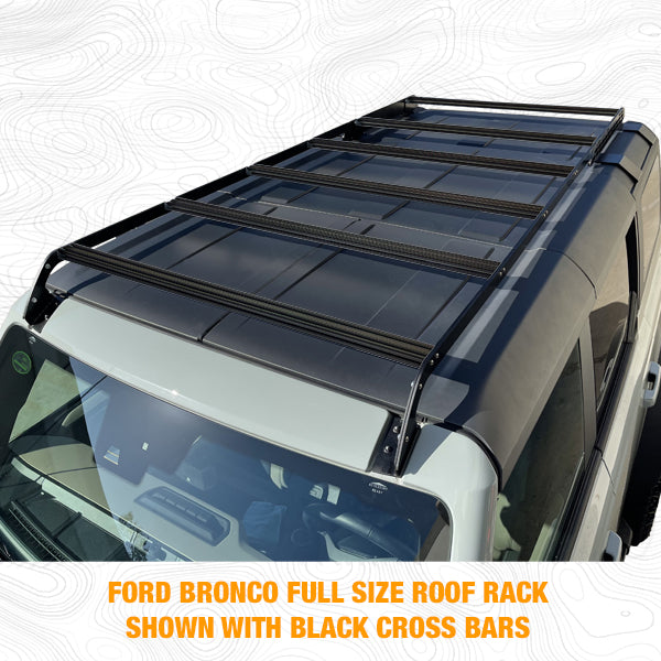 BadAss Tents Ford 2021-22 NEW Bronco - 4 Door Full Roof Rack w/ Black Cross Bars-V2