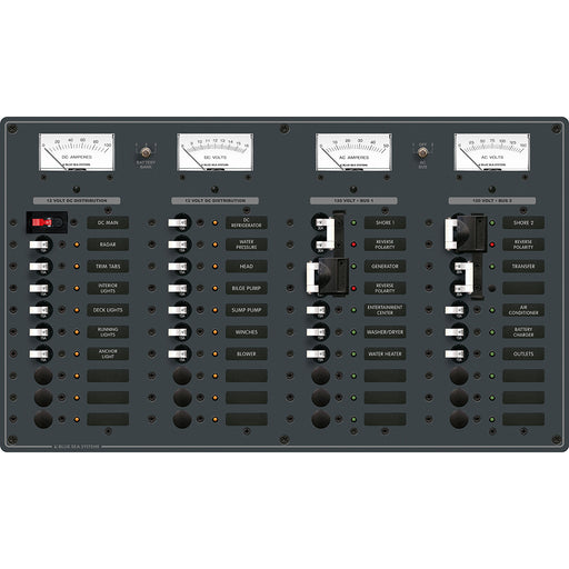 Blue Sea 8086 AC 3 Sources 12 PositionsDC Main 19 Position Toggle Circuit Breaker Panel  White Switches 8086