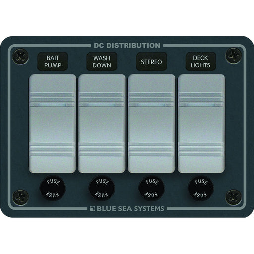 Blue Sea 8262 Waterproof Panel 4 Position  Slate Grey 8262