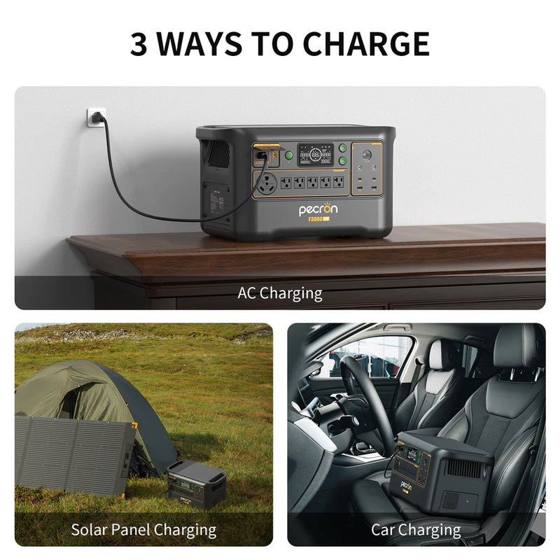 PECRON F3000LFP Portable Power Station Solar Generator (3600W | 3072Wh)