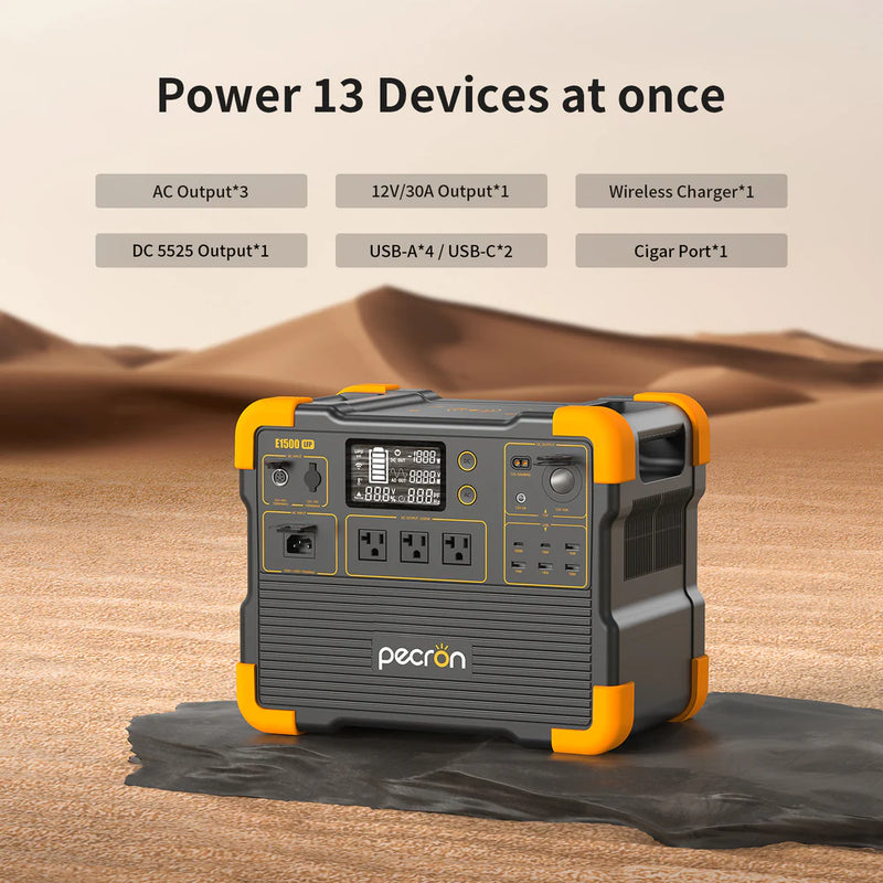 PECRON E1500LFP Expandable Portable Power Station Solar Generator (2200W | 1536Wh)