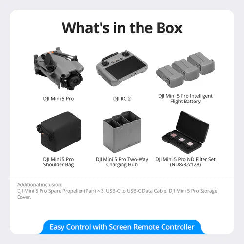 DJI Mini 5 Pro Drone Fly More Combo with RC2 Controller