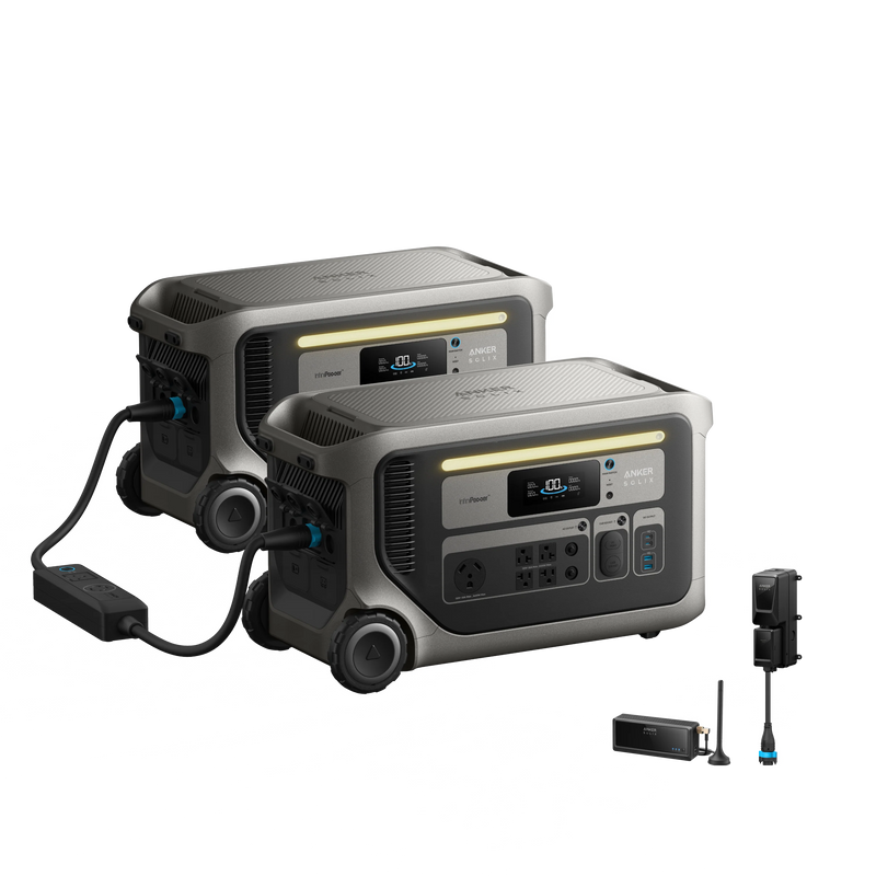 Anker SOLIX F3000 2× Portable Power Station (7200W | 6144Wh) + Local Power Saving Kit