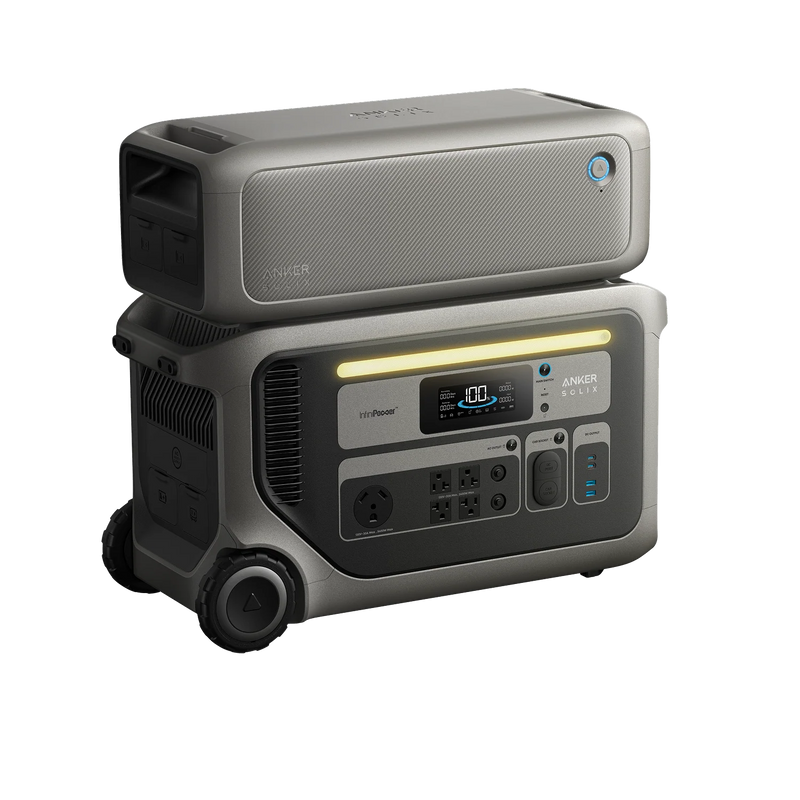 Anker SOLIX F3000 Portable Power Station (3600W | 3072Wh) + Expansion Battery (3072Wh) + 400W Portable Solar Panel