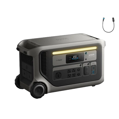 Anker SOLIX F3000 Portable Power Station (3600W | 3072Wh) with 120V Generator Input Adapter