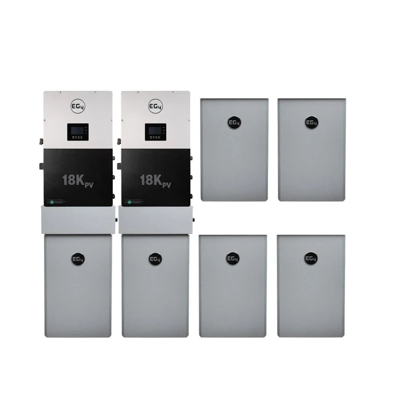 EG4 Hybrid Power Kit | 24kW 120/240V Output 48VDC - 85.8kWh System Bundle | 2 x EG4 18kPV Hybrid Inverter + 6 x EG4 PowerPro Wallmount Outdoor Battery