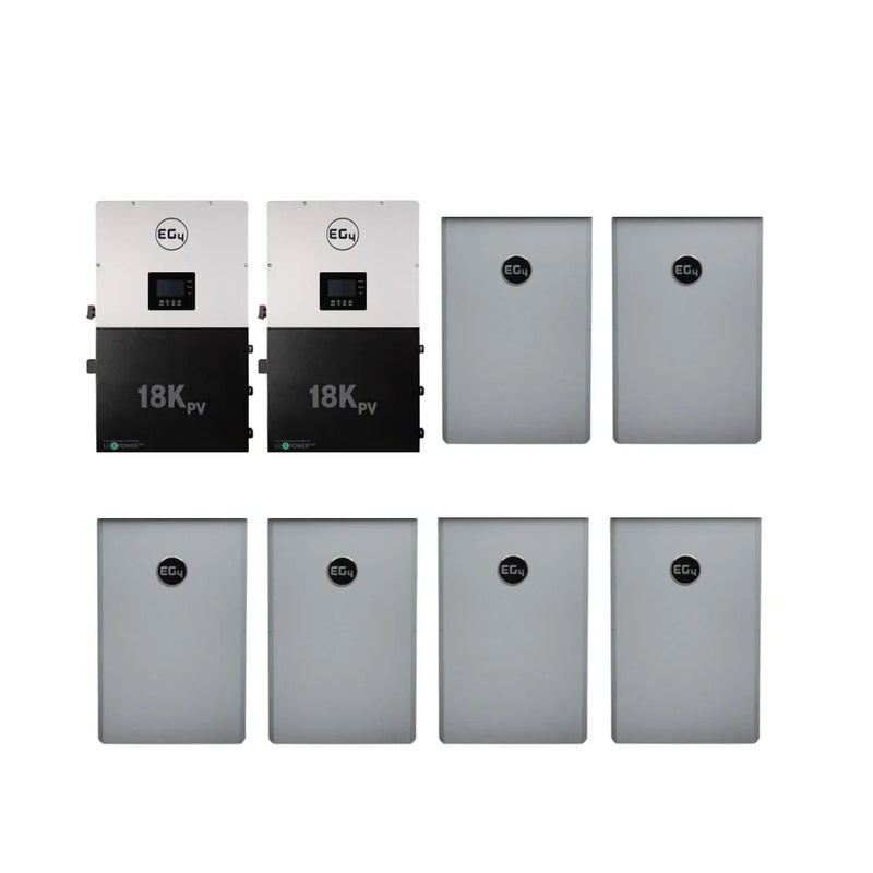 EG4 Hybrid Power Kit | 24kW 120/240V Output 48VDC - 85.8kWh System Bundle | 2 x EG4 18kPV Hybrid Inverter + 6 x EG4 PowerPro Wallmount Outdoor Battery