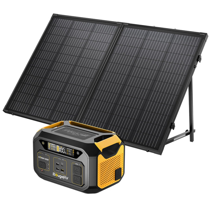 BougeRV 286Wh Power Station with 130W Solar Panel Kits
