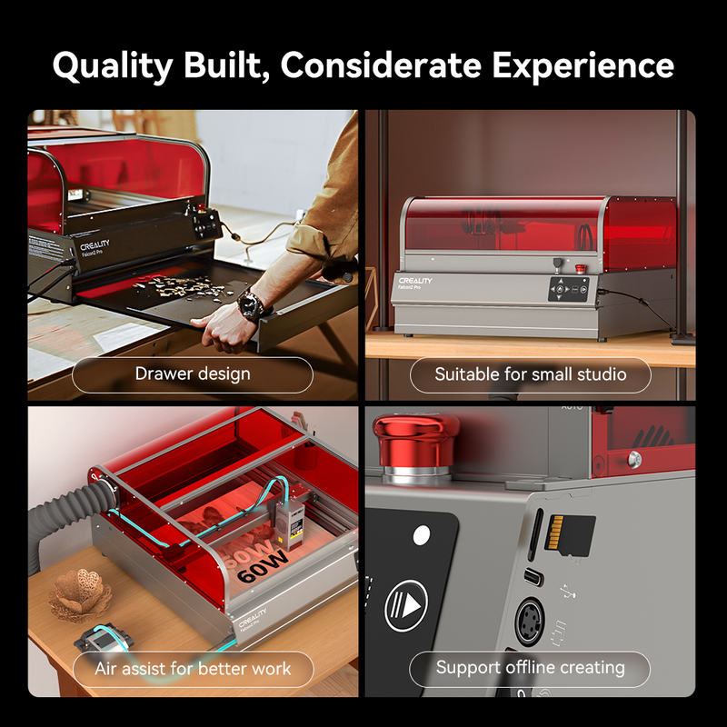 Creality Falcon2 Pro 60W Pro-safe Laser Engraver & Cutter