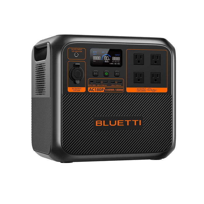 BLUETTI AC180P Power Station Solar Generator + PV200D 200W Solar Panel