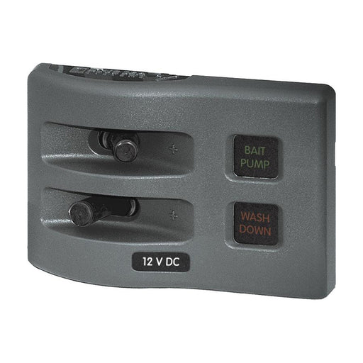 Blue Sea 4302 WeatherDeck Water Resistant Fuse Panel  2 Position  Grey 4302