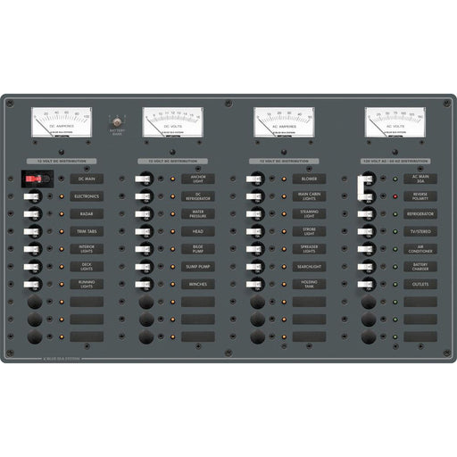 Blue Sea 8095 AC Main 8 Positions  DC Main 29 Positions Toggle Circuit Breaker Panel   White Switches 8095