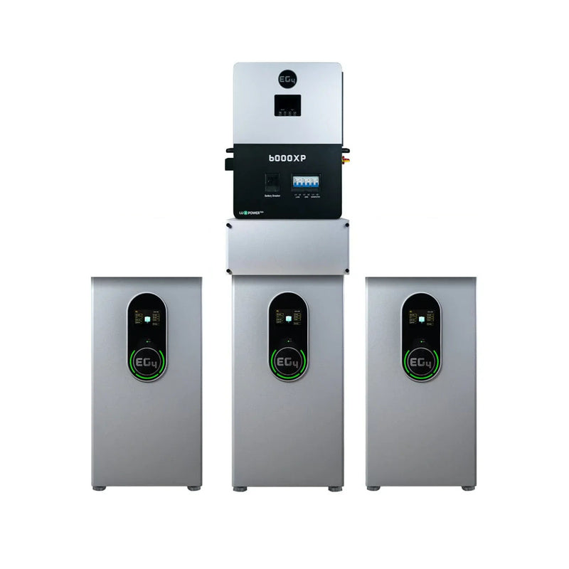 EG4 Hybrid Power Kit | 6kW 120/240V Output 48VDC - 42.9kWh System Bundle | EG4 6000XP Hybrid Inverter + 3 x EG4 Wallmount Indoor Battery