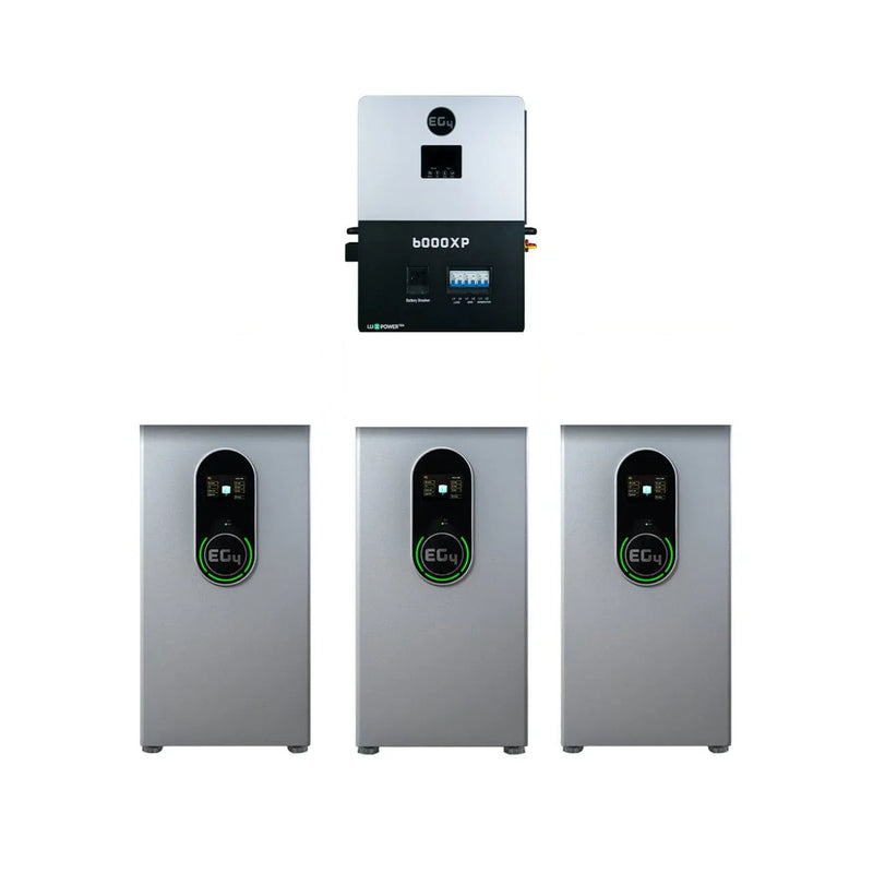 EG4 Hybrid Power Kit | 6kW 120/240V Output 48VDC - 42.9kWh System Bundle | EG4 6000XP Hybrid Inverter + 3 x EG4 Wallmount Indoor Battery
