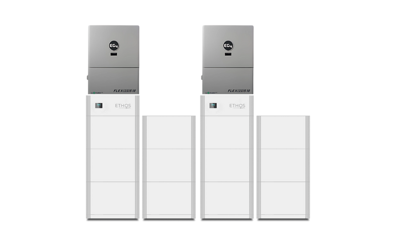 EG4 Hybrid Power Kit | 26kW 120/240V Output 48VDC - 61.44kWh System Bundle | 2 x EG4 FlexBOSS18 + 12 x BigBattery ETHOS