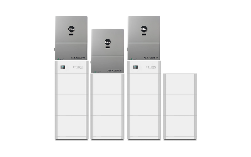 EG4 Hybrid Power Kit | 39kW 120/240V Output 48VDC - 61.44kWh System Bundle | 3 x EG4 FlexBOSS18 + 12 x BigBattery ETHOS