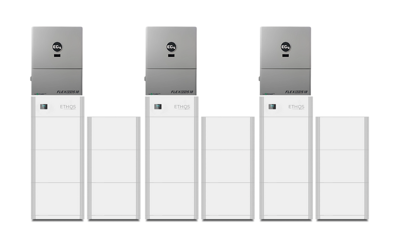 EG4 Hybrid Power Kit | 39kW 120/240V Output 48VDC - 92kWh System Bundle | 3 x EG4 FlexBOSS18 + 18 x BigBattery ETHOS