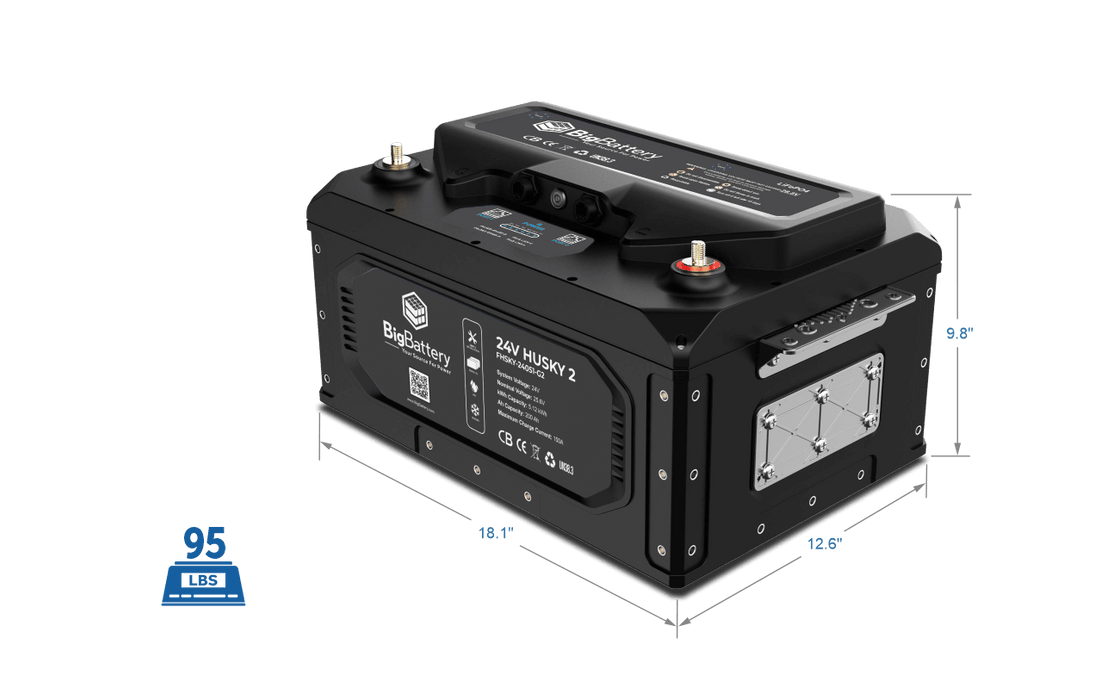 BigBattery 24V HUSKY 2 – LiFePO4 – 200Ah – 5.12kWh Lithium Battery