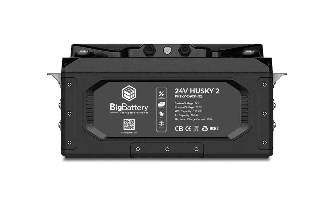 BigBattery 24V HUSKY 2 – LiFePO4 – 200Ah – 5.12kWh Lithium Battery