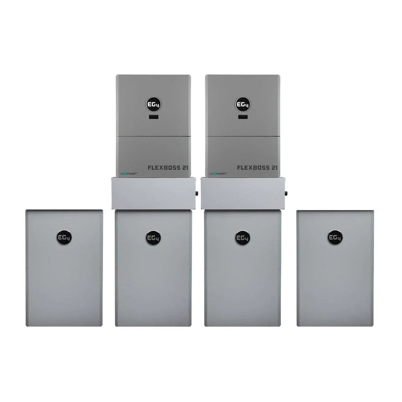 EG4 Hybrid Power Kit | 32kW 120/240V Output 48VDC - 57.2kWh System Bundle | 2 x EG4 FlexBOSS21 Hybrid Inverter + 4 x EG4 PowerPro Wallmount Outdoor Battery