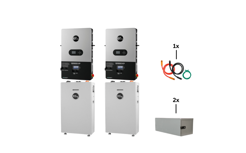 EG4 Hybrid Power Kit | 24kW 120/240V Output 48VDC - 32kWh System Bundle | 2 x EG4 12000XP Inverter + 2 x EG4 WallMount 314Ah All Weather Battery