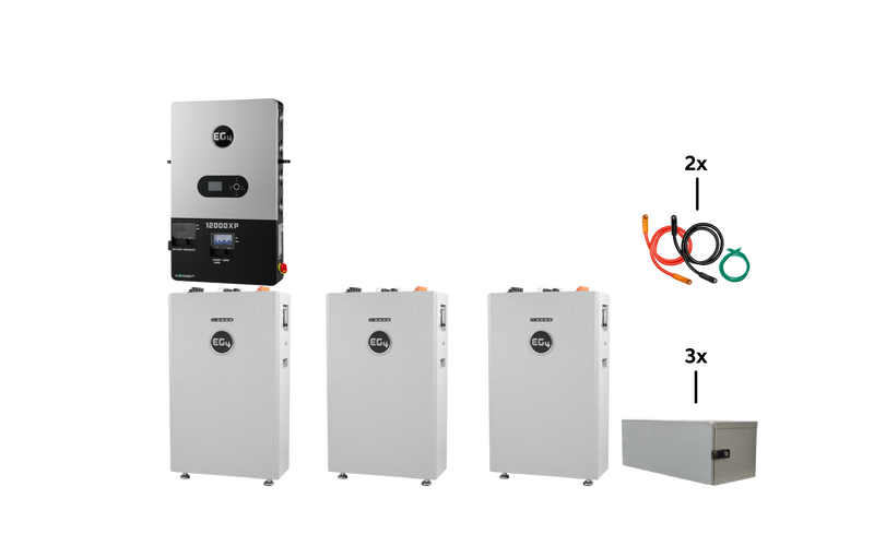 EG4 Hybrid Power Kit | 12kW 120/240V Output 48VDC - 48kWh System Bundle | 1 x EG4 12000XP Inverter + 3 x EG4 WallMount 314Ah All Weather Battery