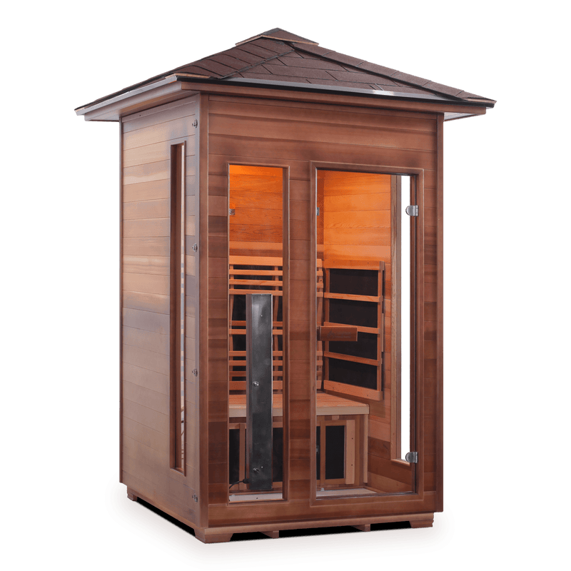 Enlighten InfraNature Original Rustic 2 Full Spectrum Infrared Outdoor Sauna | 2 Persons
