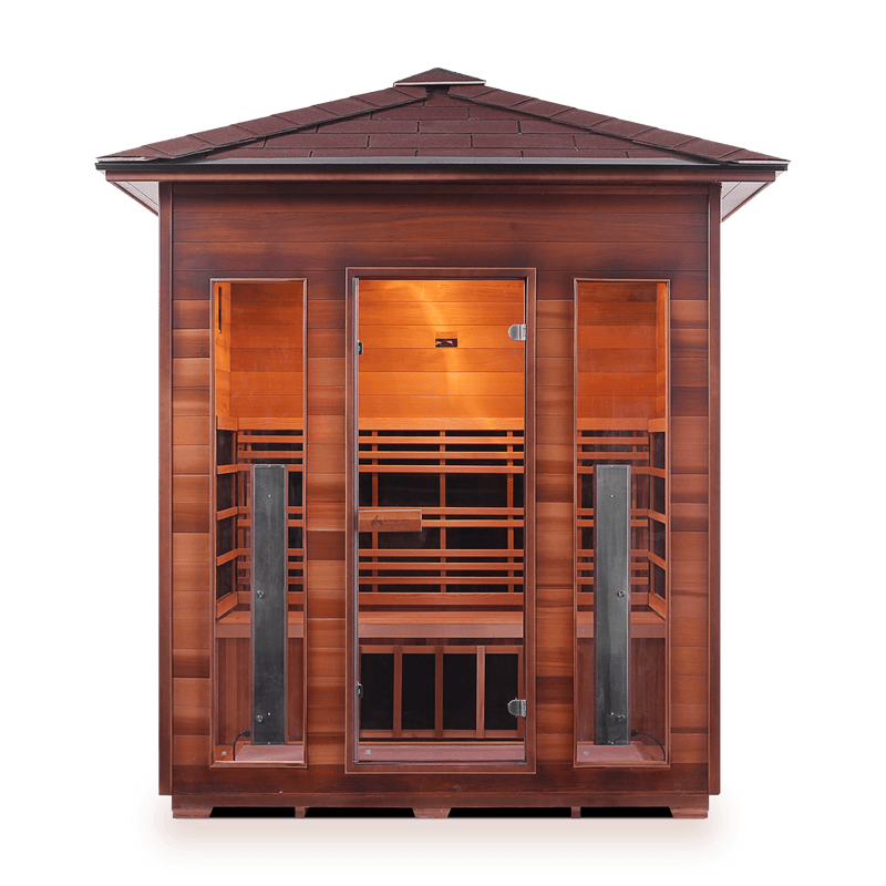 Enlighten InfraNature Original Rustic 4 Full Spectrum Infrared Outdoor Sauna | 4 Persons