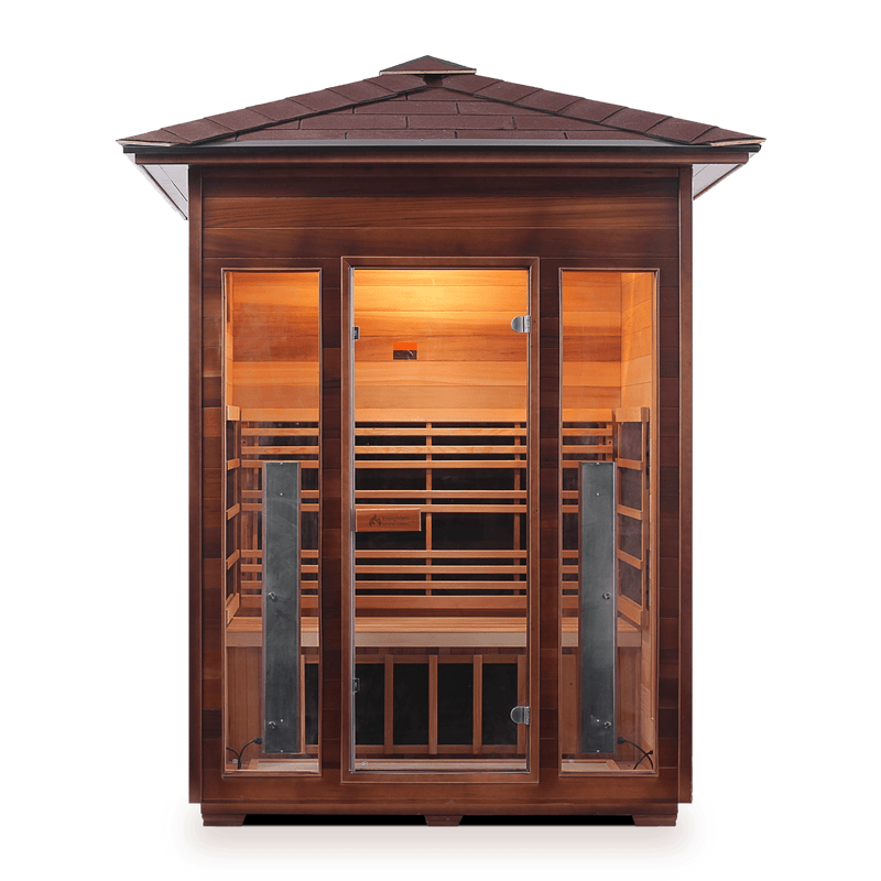 Enlighten InfraNature Original Rustic 3 Full Spectrum Infrared Outdoor Sauna | 3 Persons