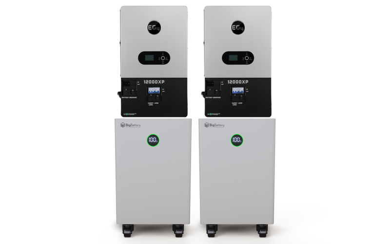 EG4 & BigBattery Hybrid Power Kit | 24kW 120/240V Output 48VDC Inverter - 30kWh System Bundle | 2 x EG4 12000XP Inverter + 2 x BigBattery NEXUS