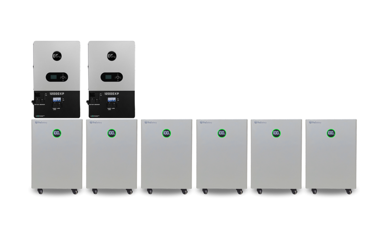 EG4 & BigBattery Hybrid Power Kit | 24kW 120/240V Output 48VDC Inverter - 90kWh System Bundle | 2 x EG4 12000XP Inverter + 6 x BigBattery NEXUS