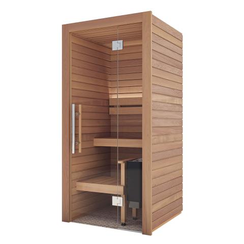 Auroom Cala Glass Mini Cabin Sauna, Thermo-aspen | 1 Person