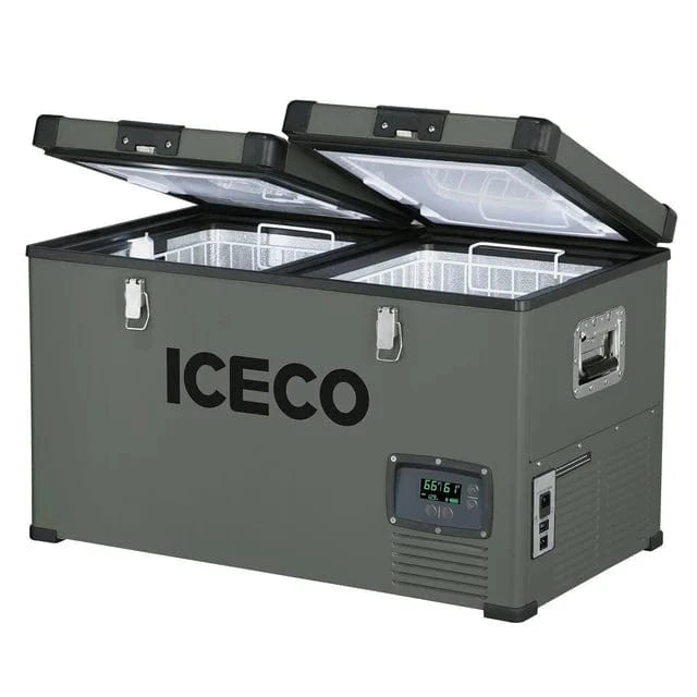 ICECO VL60 Dual Zone Olive Metal Freezer with Cover | 60LT | 63.4QT
