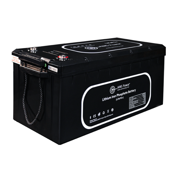 Aims Power Lithium Battery 300Ah 3.84 kW with Wake Up, Heater & BT Monitoring 12V LiFePO4