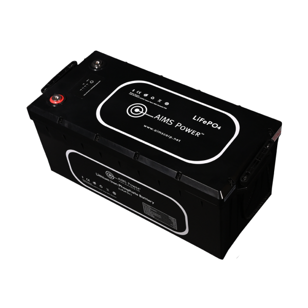 Aims Power Lithium Battery 300Ah 3.84 kW with Wake Up, Heater & BT Monitoring 12V LiFePO4